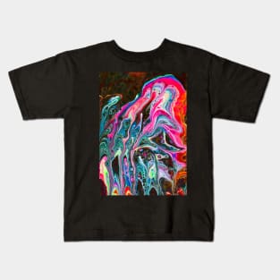 Momma & Baby Octopuses - Fluid Art Kids T-Shirt